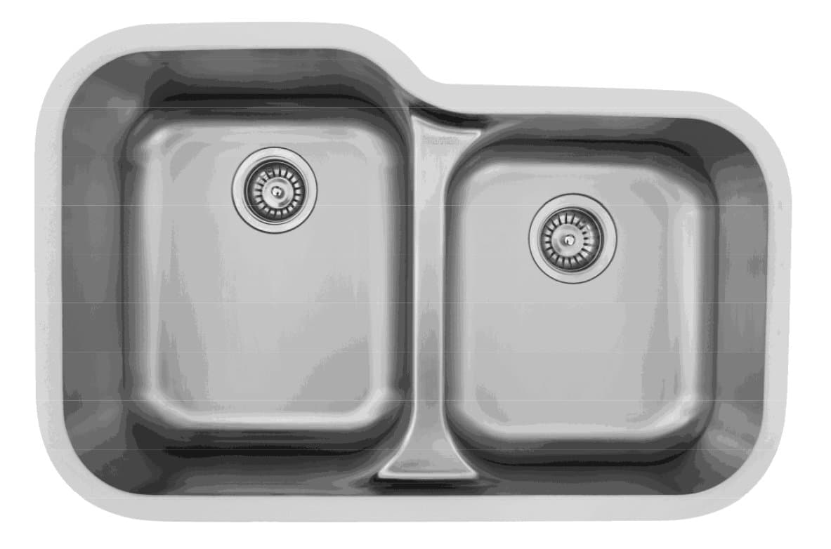 Karran E-360R Stainless Steel Undermount large/small bowl kitchen sink