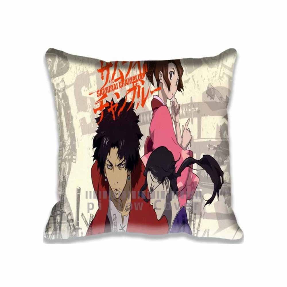 Samurai Champloo - Mugen, Jin, and Fuu Unique Throw Pillow Covers Print , Anime Pillows Bedroom Cotton Case Artistic Decorative Pillowcase Set for Home and Hotel