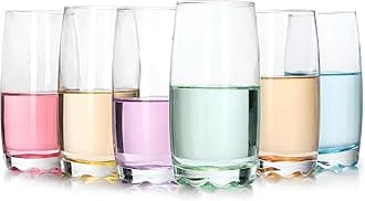 simpa Multicolour Highball Glasses 330ml Set of 6