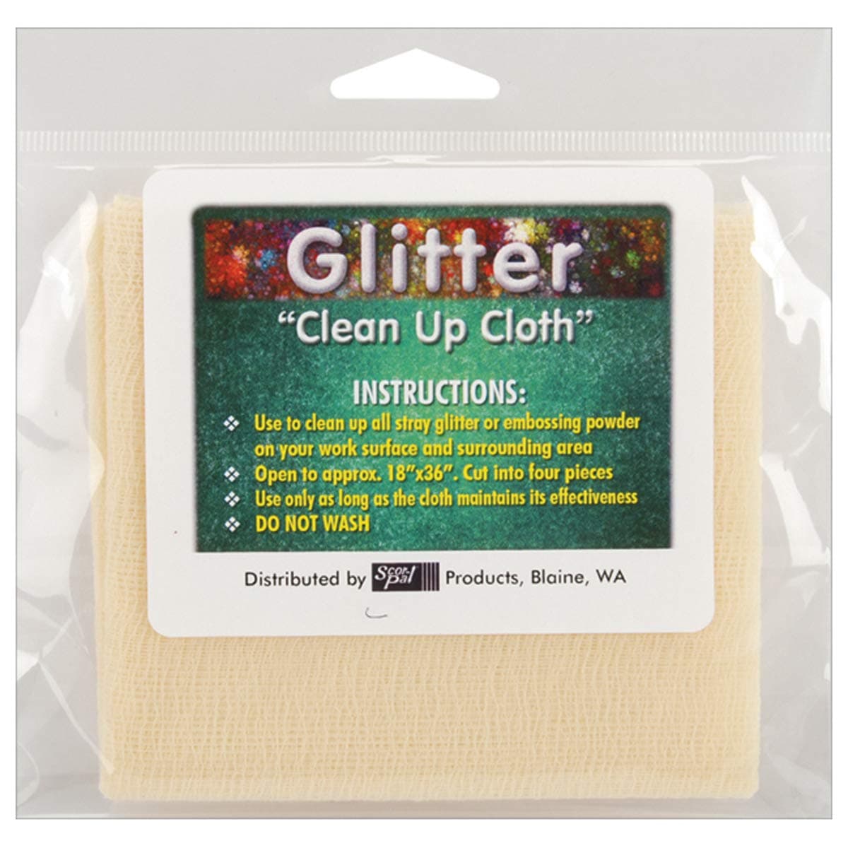 Scor-Pal Glitter Clean Up Cloth 18 inch x 36 inch SP301 (3-Pack)[Amazon-developed Certification] Compact by Design