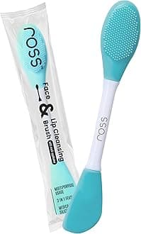 3-in-1 Silicone Face & Lip Cleansing Brush | Flat, Soft & Exfoliating Sides for Mask Application, Deep Pore Cleansing & Gentle Skin Massage | Hygienic Soft Silicone Scrubber (Turquoise)