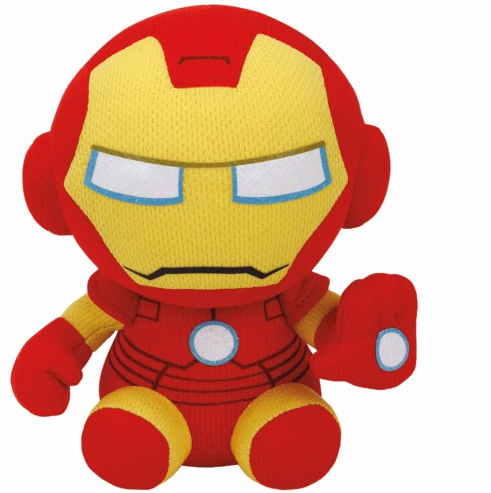 Marvel Avengers Iron Man Regular, Licensed Squishy Beanie Baby Soft Plush Toys, Collectible Cuddly Stuffed Teddy