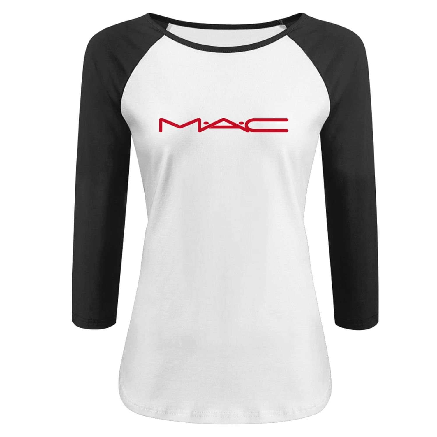 Women's MAC Makeup Raglan tshirts Black 3/4 Sleeves