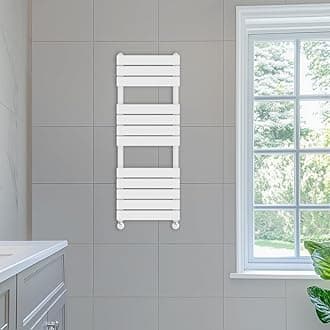 1200 x 450 mm Designer Flat Panel Heated Towel Rail Radiators Gloss White Bathroom Radiator