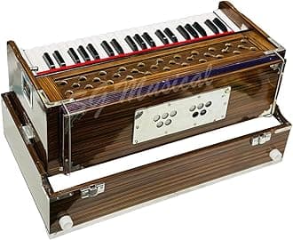 SG MUSICAL Folding Harmonium with 42-Keys, 7 Bellow, Two Reed (Bass-Male), 3.5 Octave, Coupler with Free Paaded Carry Bag