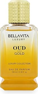 Bellavita Luxury Oud Gold Eau de Parfum | 100 ml (3.4 fl.oz.) | Perfume for Men and Women | Fruity, Caramel, Rose, and Ambery Oud Notes | Long Lasting Unisex Fragrance
