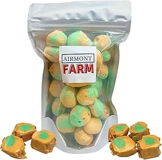 Freeze-Dried Candy Salt Water Taffy 2 oz - Cut To Bite Sized Pieces - Ships In Box - Deliciously Crunchy, Intense Flavor, Lightweight Snack (Caramel Apple)