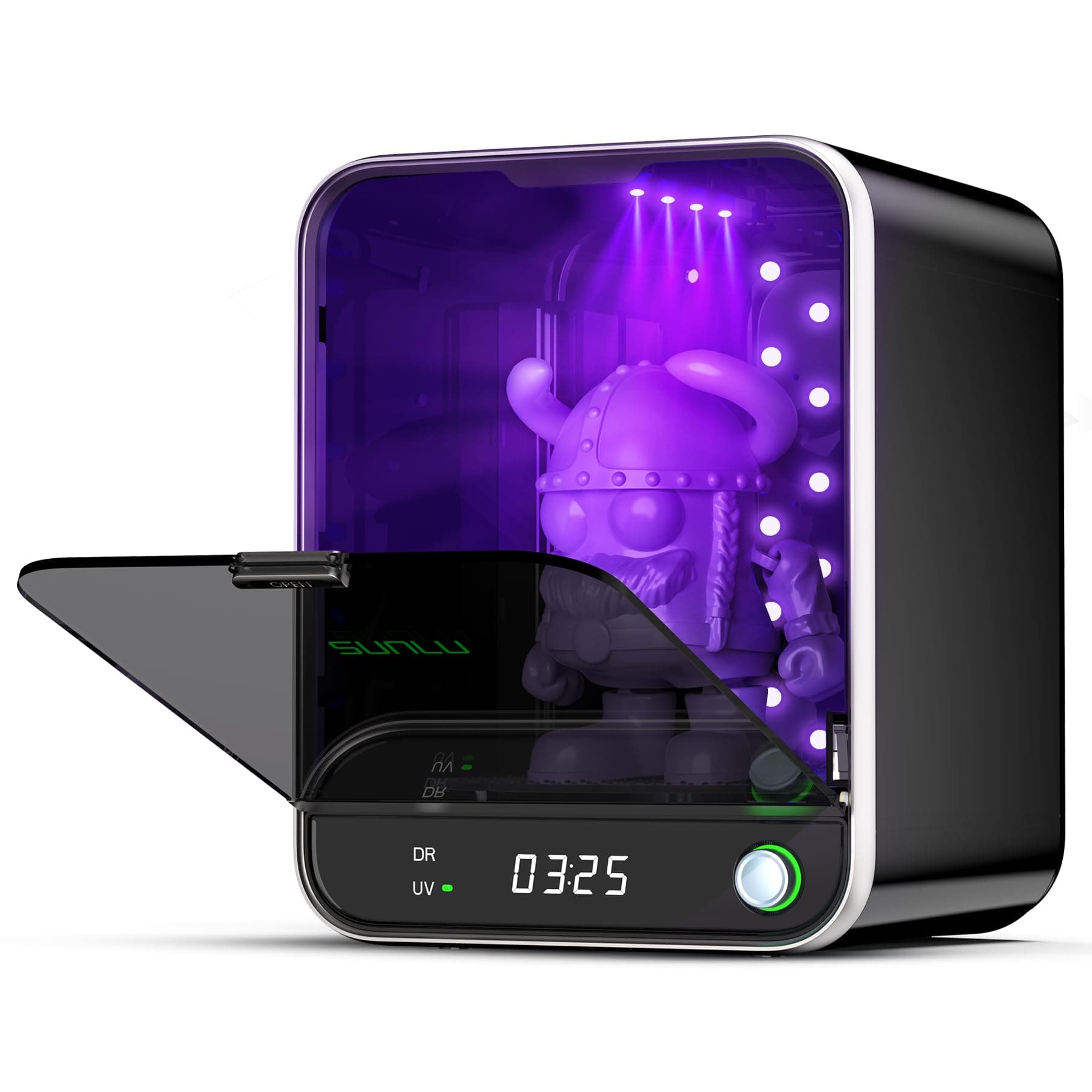 SUNLU Resin UV Curing Box II, 42W Power, Removable Turntable, Larger Size, All-in-one, no Installation, Rotating 405 nm UV Light Curing Machine for 3D Resin Printer Midnight.