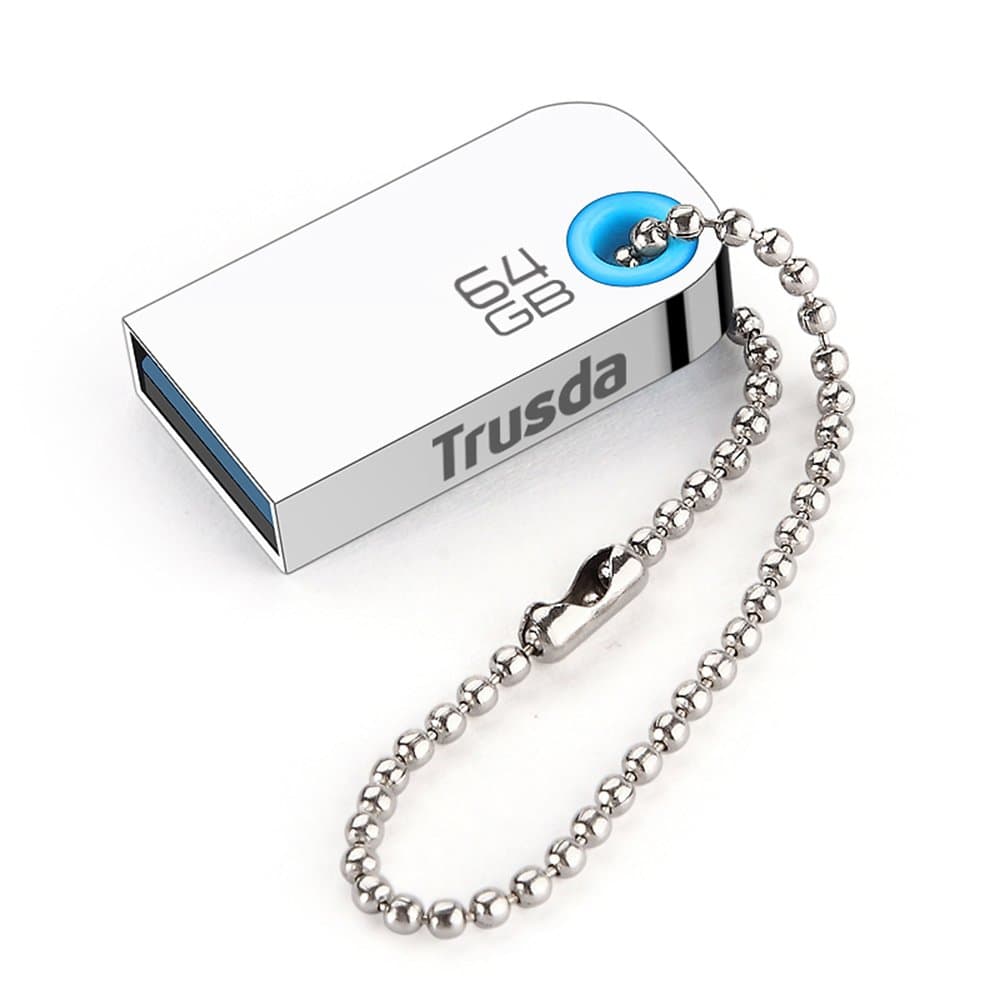 TRUSDA Flash Drive 64GB Metal Case USB 3.0 Thumb Drive High Speed Memory Stick Keychain Waterproof Shockproof U85