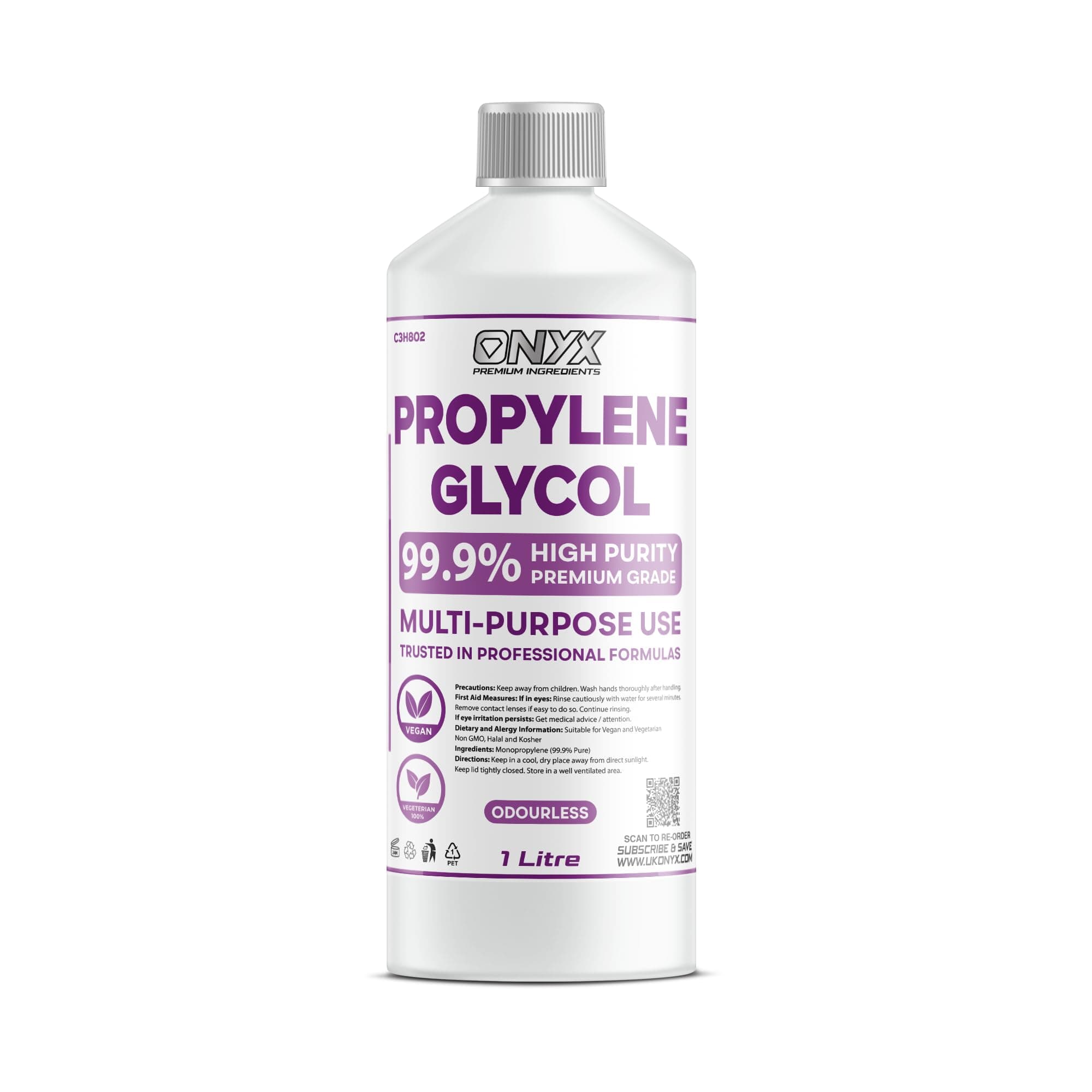 1L MONO PROPYLENE GLYCOL (PG) USP/EP Premium Grade Highest Purity - 1 Litre