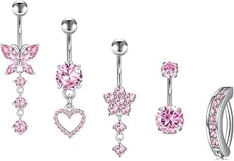 Briana Williams Belly Button Ring Belly Rings Belly Button Piercing Gold Belly Button Ring for Women Clicker Belly Ring Belly Piercing Stainless Steel 14g 10mm Blley Navel Rings Piercing Jewelry