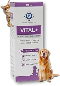 Vital+ Advanced Wellness Formula for Dogs & Cats | Multivitamin Syrup for Healthy Skin, Joints & Boosted Immunity | Nutritional Supplement with Vitamins & Minerals for Enhanced Growth - 200 ml