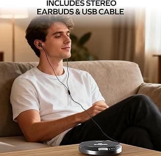 Coby Portable Compact CD Player with Anti-Skip Protection with Stereo Earbuds