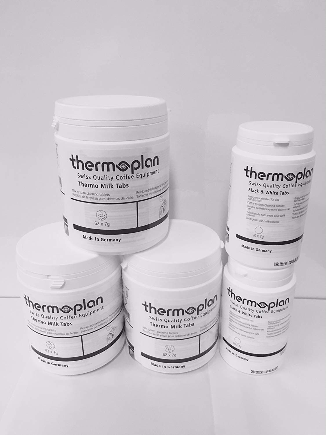 Thermo plan Tab Set Black & White (3x Thermal Milk Tablets, Cleaning Tablets Pack of 2)
