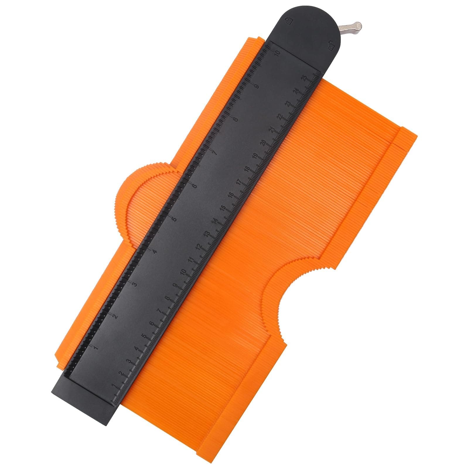 Contour Gauge Profile Tool with Lock, Profile Gauge Tool Contour Gauge Duplicator Marking Gauge Woodworking Tools Laminate Flooring Tools Thoughtful Gifts for Men, 10 Inch/25cm