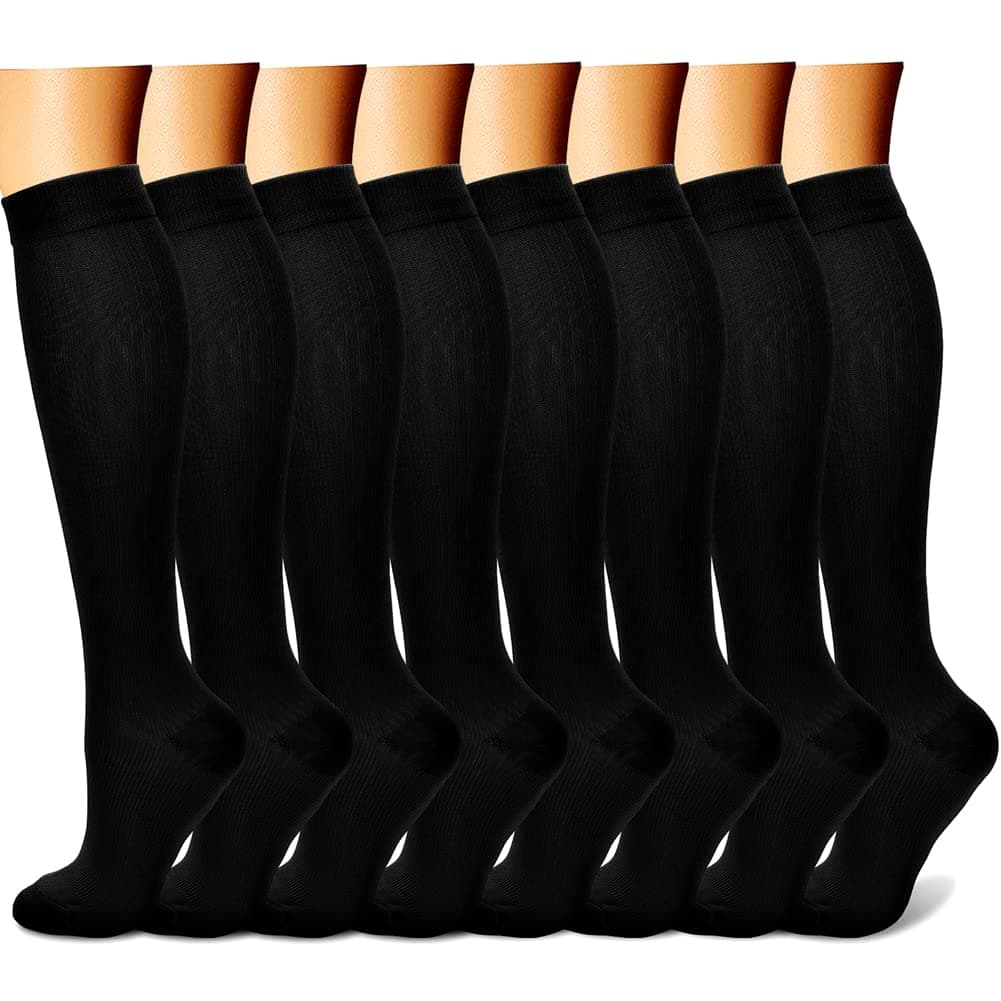 Compression Socks (7 Pairs), 15-20 mmhg is BEST Graduated Athletic & Medical for Men & Women, Running, Flight, Travel, Nurses, Pregnant - Boost Performance, Blood Circulation