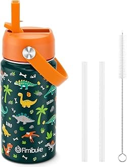 Fimibuke Kids Insulated Water Bottle, 14oz BPA FREE 18/8 Stainless Steel Trav...
