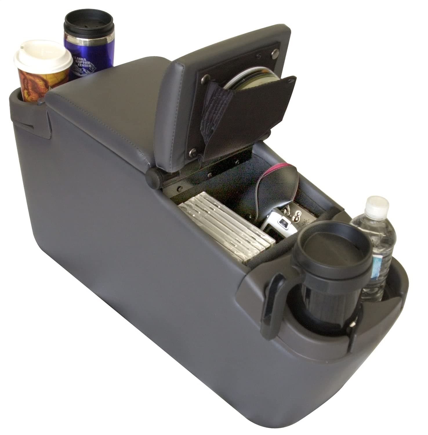 RAMPAGE PRODUCTS Padded Storage Console for Mini Van | Charcoal | 39923 | Universal Mini Van