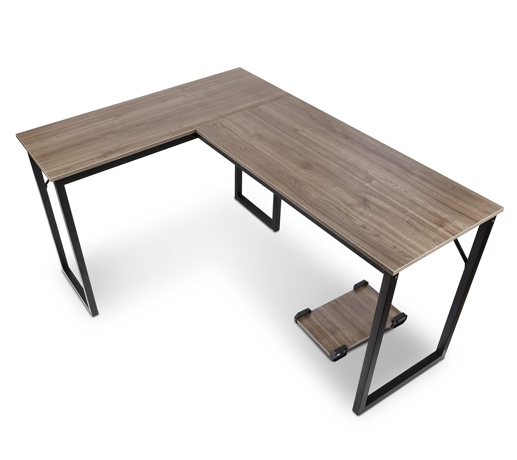 TUSY Modern L-Shaped Desk Computer Corner Desk Gaming Office PC Table, Sturdy Simple Industrial Style Home Office Writing Workstation Steel