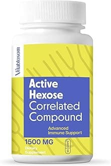 Active Hexose Correlated Compound Supplement 1500mg, Natural Mushroom Supplement Supports Immune Health, Liver Function, Maintains Natural Killer Cell Activity, 90 Capsules (Pack of 1)