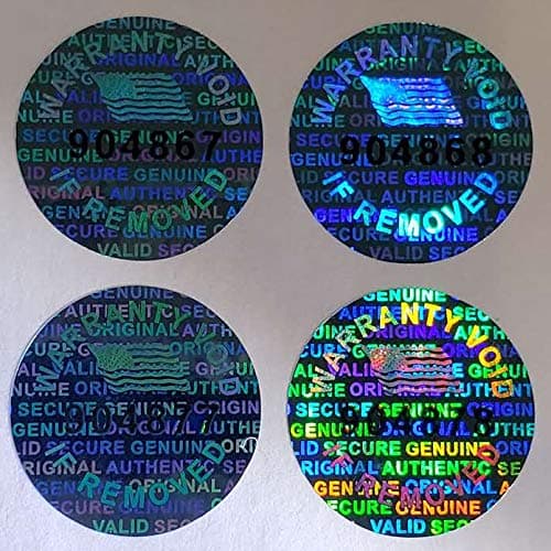 Blue Color 14 MM (0.53 inch) Round with Serial Number Hologram Labels Tamper Evident Stickers Security Void Seals Labels - Dealimax Brand (100)
