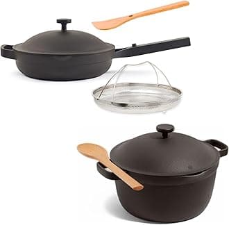 Cookware Duo | 7-Piece Ceramic Cookware Set with 10.5" Always Pan 2.0, 5.5 Qt Perfect Pot & Strainer Basket | Induction & Oven Safe up to 450°F | Nonstick, Non-Toxic Cookware | Char