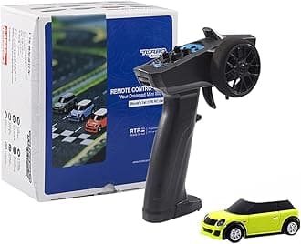 Turbo Racing Rc Drift Cars for Adults, 2.4Ghz 1:76 Full-Scale Electric Remote Control Car Desktop Mini RC Car Toy with P31 Remote Control - Fluorescent Green