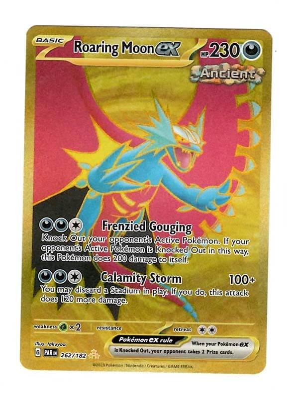 Pokemon - Roaring Moon ex 262/182 - Paradox Rift - Hyper Rare - Gold Foil - Single Card