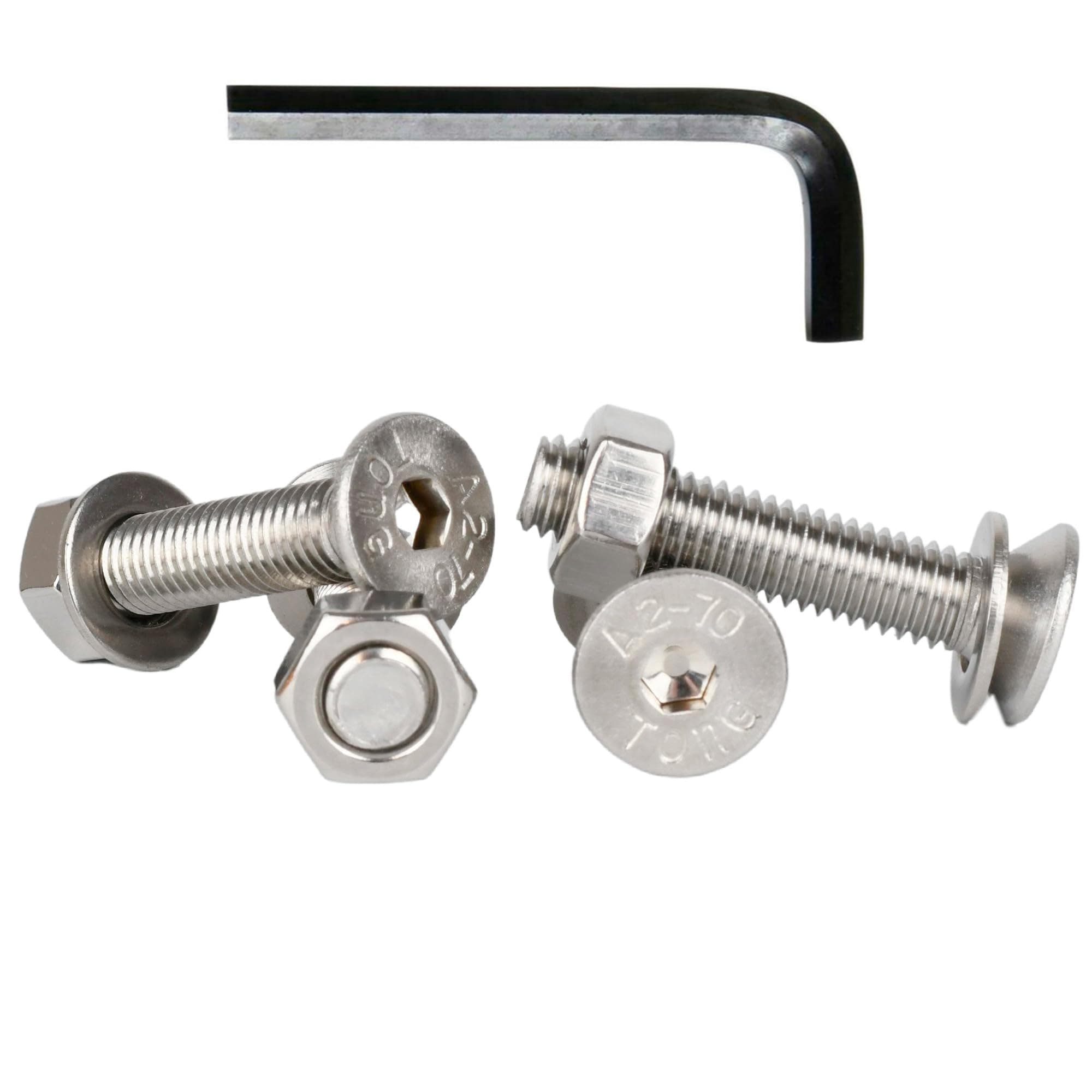 6mm Countersunk Bolts M6 x 40mm (Including Head) A2 Stainless Steel Socket/Allen Head Csk Bolt/Screws (10 Pack) Free Washers Nuts and Hex Key