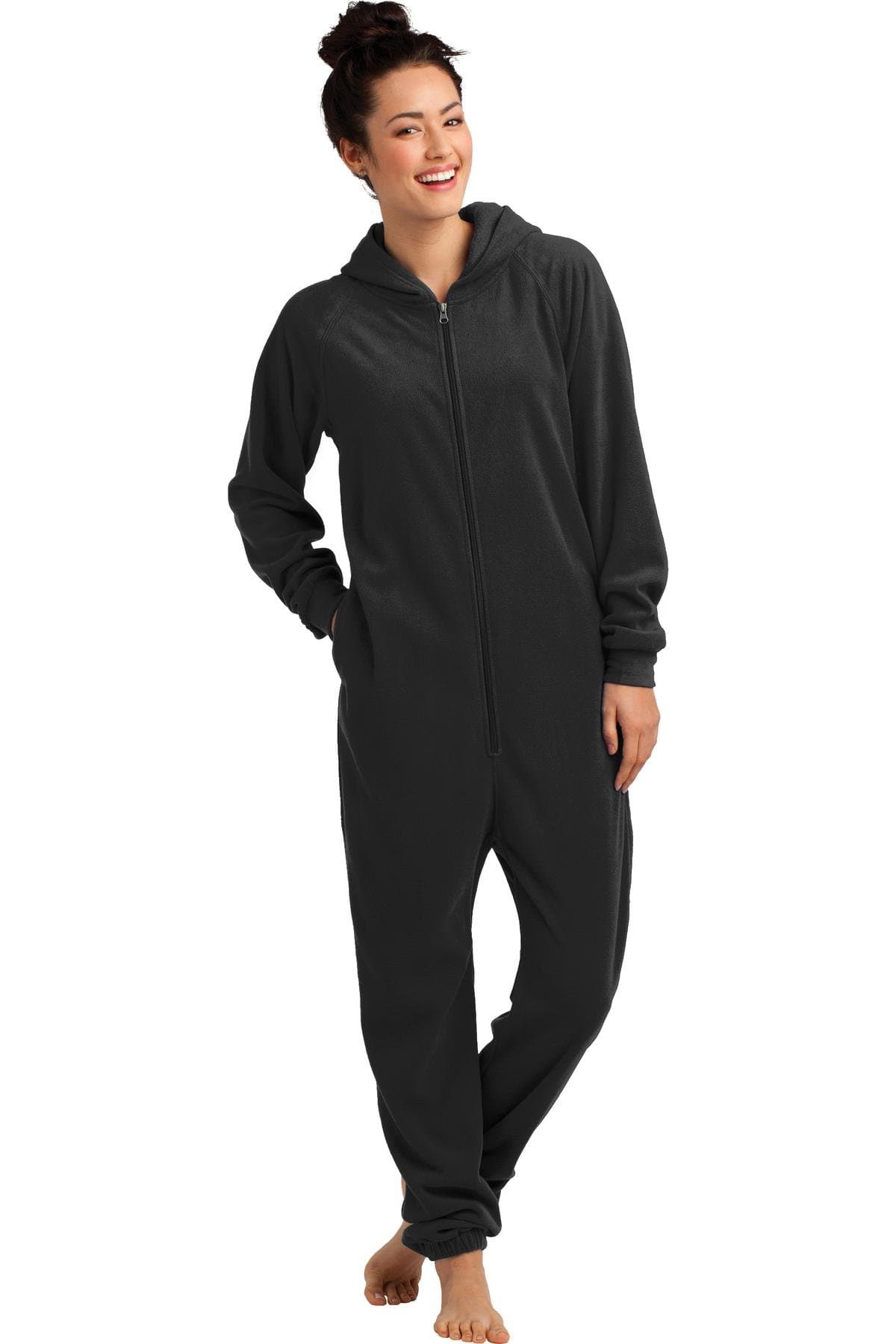 District Women's Soft Fleece Side Pockets Lounger_Black_Medium