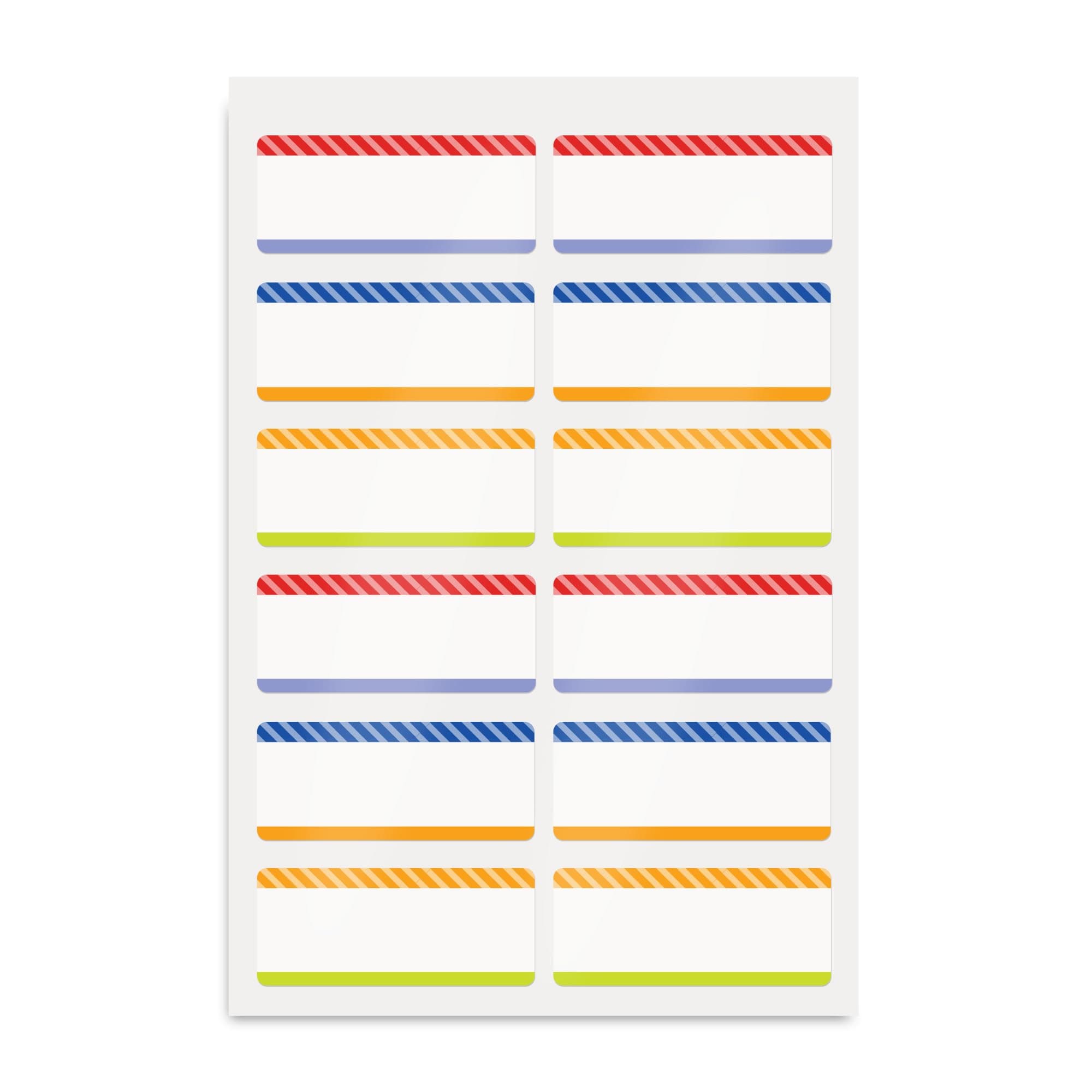 Avery No-Iron Fabric Name Labels, Playful Stripes Preprinted Designs, Handwrite Only, 24 Preprinted Labels (40774)