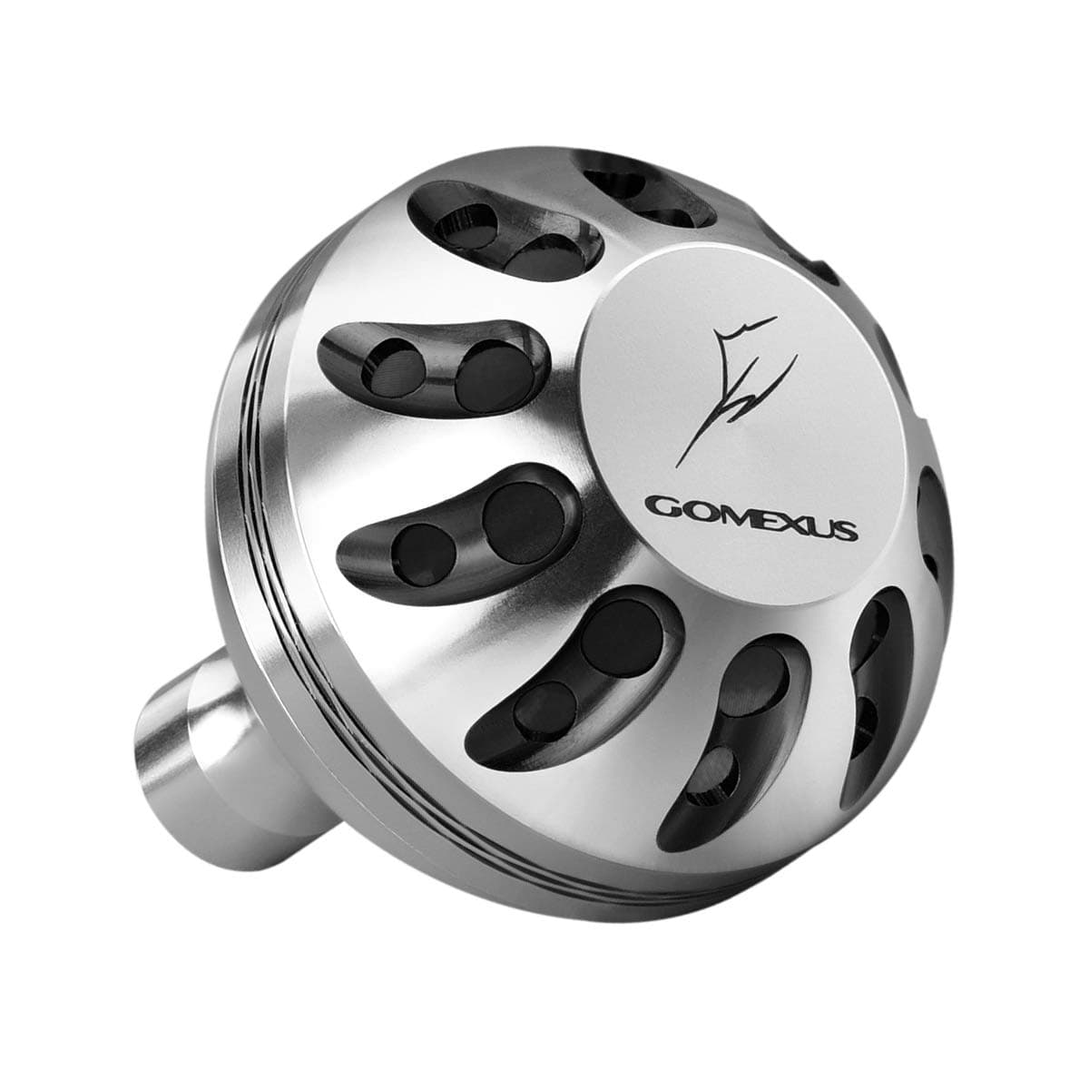 GOMEXUS Power Knob Compatible for Shimano Stradic FI 3000 4000 5000 Stella FB 4000 Sustain FD 4000 5000 Twinpower 5000 FA Spinning Reel Handle Knob Metal Grip Part 38mm Direct Fitment Silver