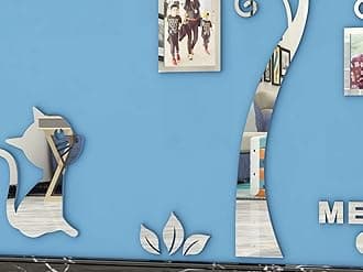 3D Tree Wall Stickers - Family Tree Wall Decor Black Trunk Picture Frame DIY Photo Frame Decals Family Frames Living Room (Silver, Large)