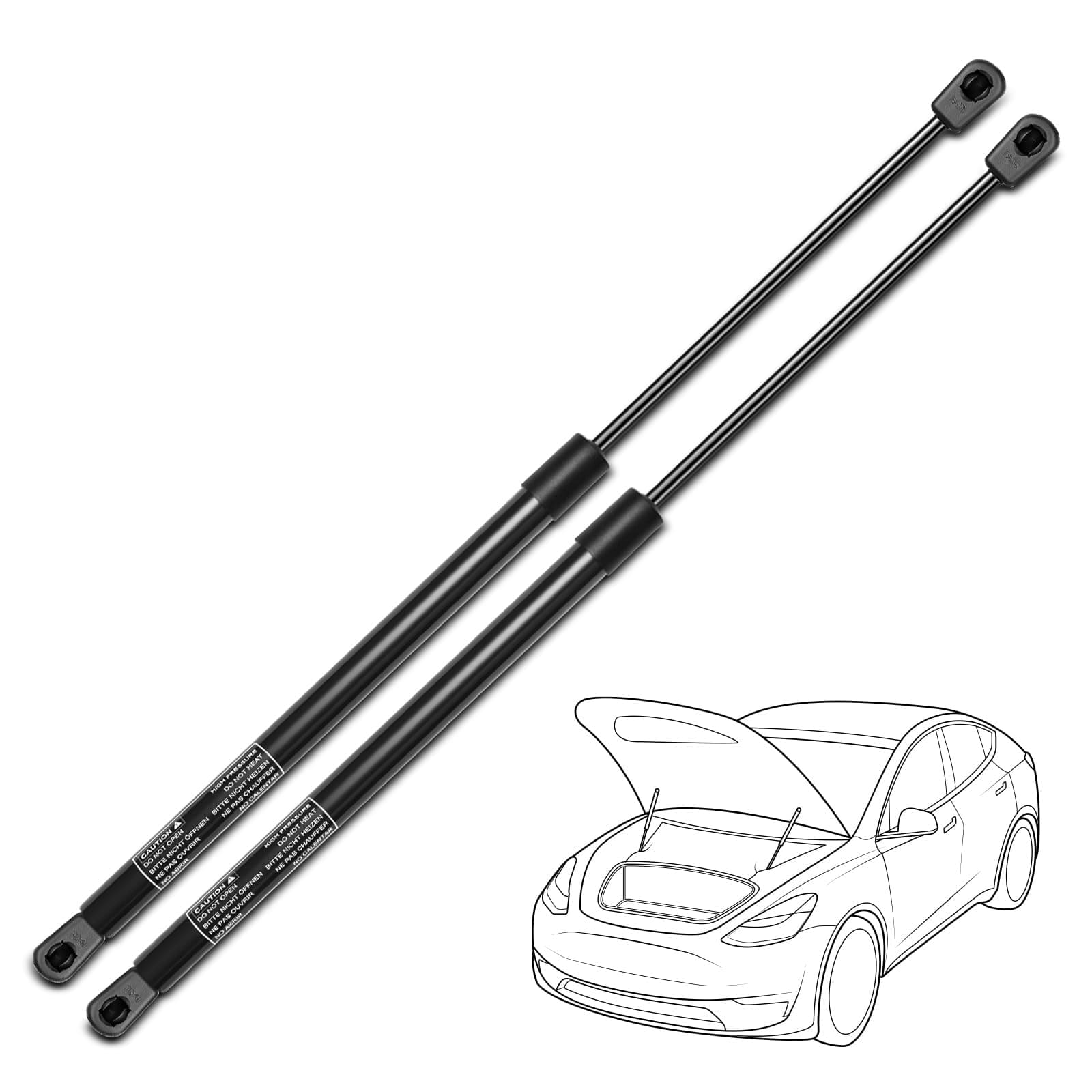 Set of 2 Bonnet Front Hood Lift Supports Struts Gas Charged Replacement for Volvo XC90 2003-2014 Sport Utility