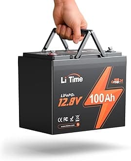 12V 100Ah BCI Group 24 Lithium Battery, Rechargeable LiFePO4 Battery with Up to 15000 Cycles, 1.28kWh and Higher Energy Density, Perfect for Van, Trailer, RVs, MotorHome and Boat Scenarios.