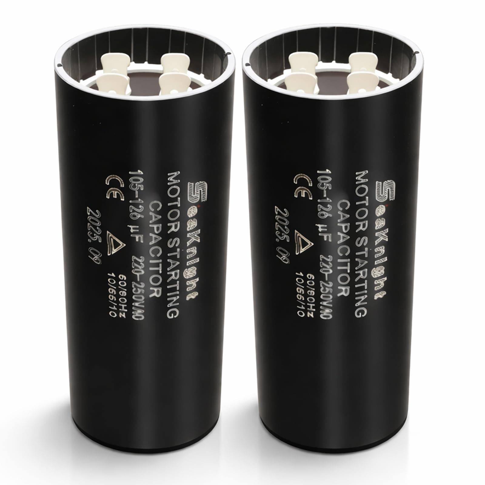 105-126 uf MFD Capacitor 220-250VAC,Motor Start Capacitor Replacement for Compatible with Franklin 1HP, 1.5hp and 2HP Well Pump Control Box Pack of 2