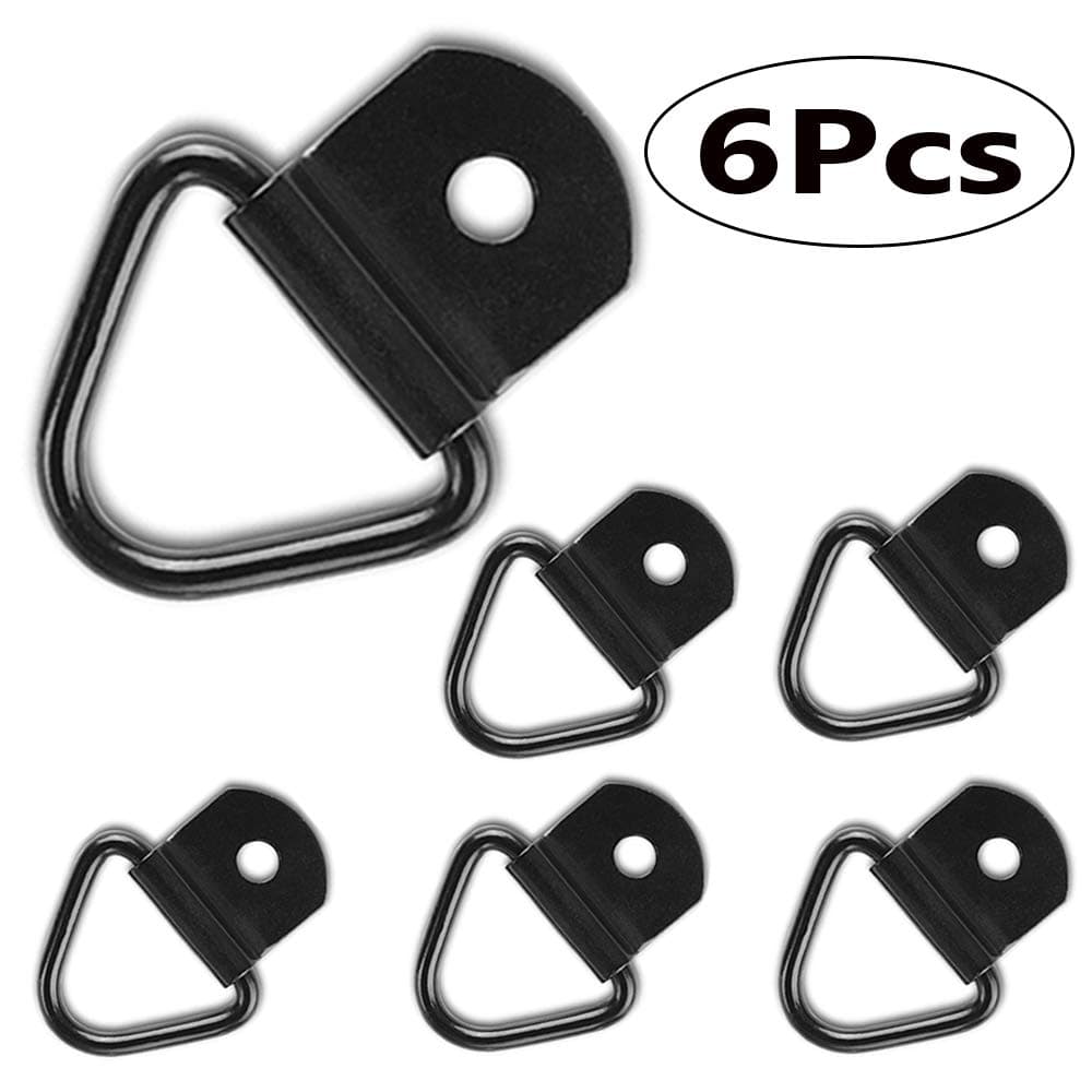 MNJ Motor 6PCS Tie Down Anchors - 2 inch Diameter V-Ring Cargo Tie-Downs Bolt-on Trailer Anchor Replacement for D-Ring Flush Mount Pan Fitting Tiedown Compatible with Trailers Truck ATV UTV