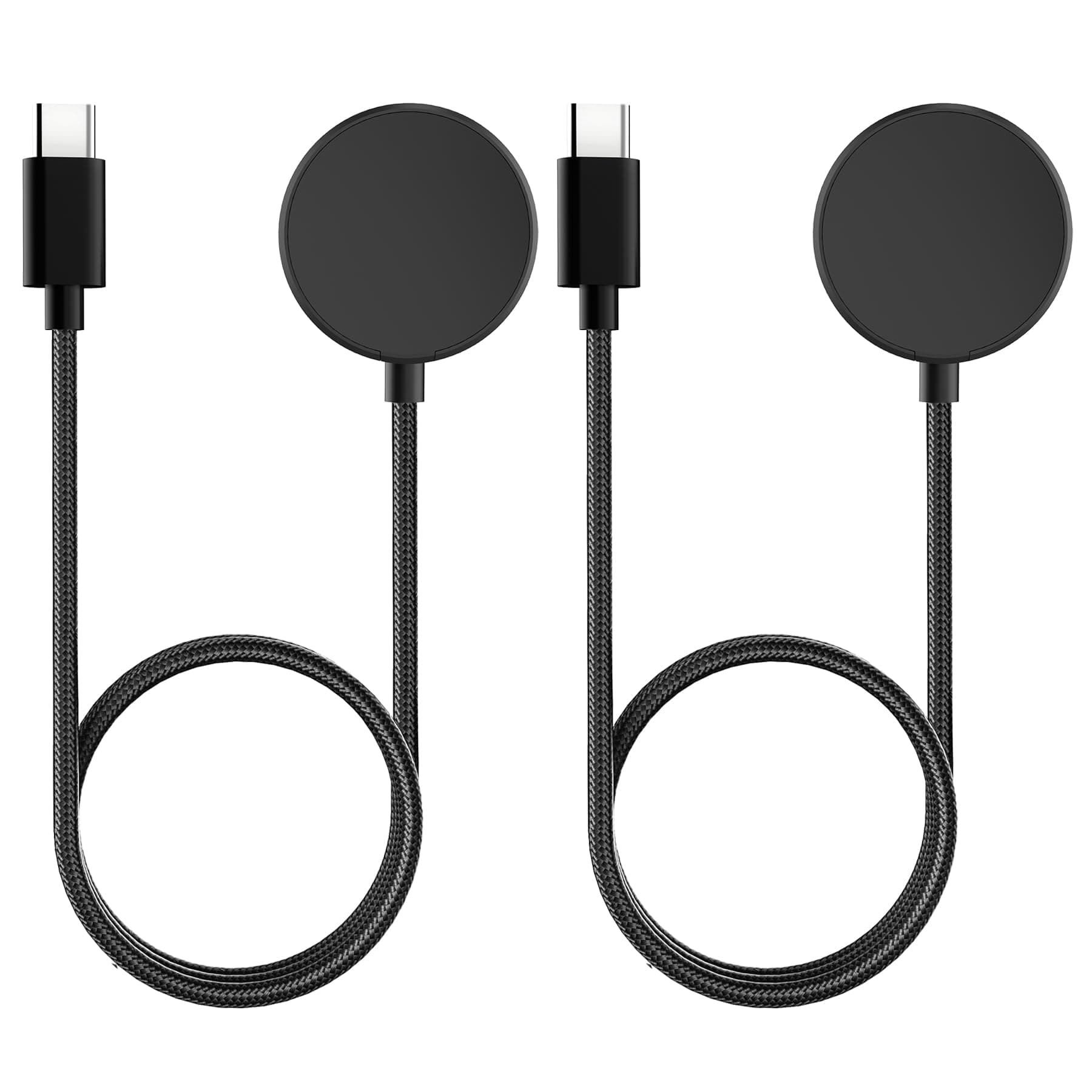 USB C Charger for Samsung Galaxy Watch 7/6/6 Classic/5/5 Pro/4/4 Classic/3/Active 2, (2 Pack) Upgrade Nylon Galaxy Watch Charger Cable