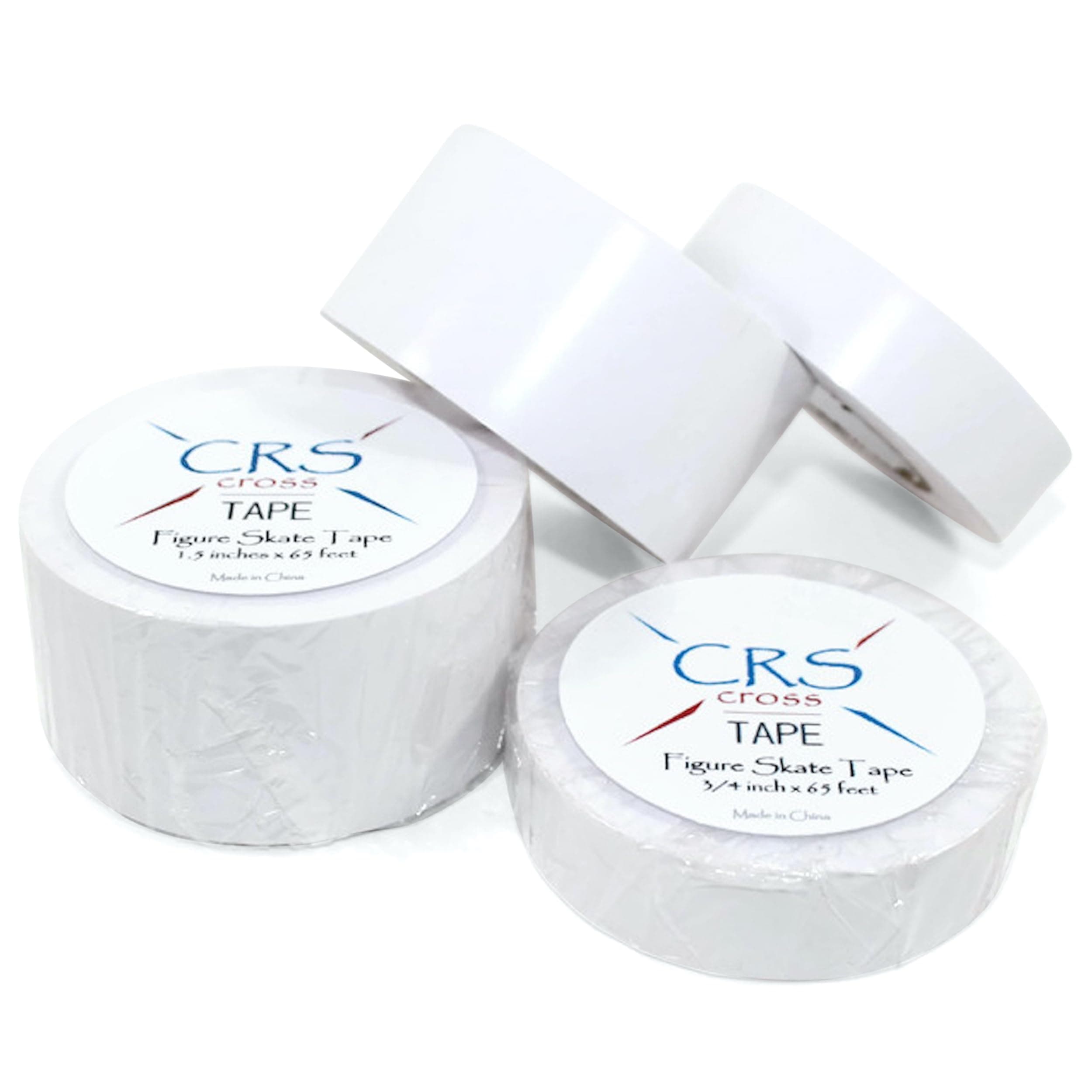 CRS Cross 3/4" White Figure Skate Tape - Protects & Secures Laces, 65ft Roll