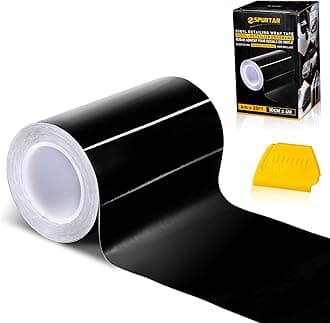 Gloss Black Vinyl Wrap Tape-4 inch x 20 Ft Vinyl Wrap for Cars Air Release Strong Adhesive Detailing Paper Anti-Scratch Tape Door Sill Protectors Strips for Most Vehicles (10cm x 6m)
