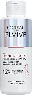 L'Oréal Paris Elvive Bond Repair Pre-Shampoo Treatment – Intensive Hair Repair for Damaged Hair with Citric Acid Complex – 90% More Shine & Strength Restoration