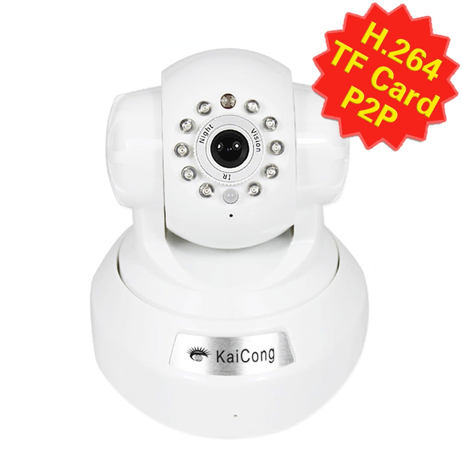 Network IP Camera KaiCong Sip1406 H.264 IP Camera Wireless, WIFI Pan Tilt, HD, 720P, Mega pixel Card Storage, Motion Triggered, Mac/windows Remote Monitoring
