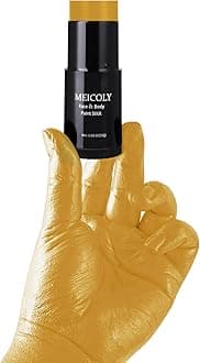 MEICOLY Yellow Face Body Paint Stick(1.06 Oz),Sally Makeup Dress Face Paint,Scarecrow Body Paint Stick,Sweatproof Waterproof Ginger Tan Face Paint for Halloween Special Effects SFX Cosplay