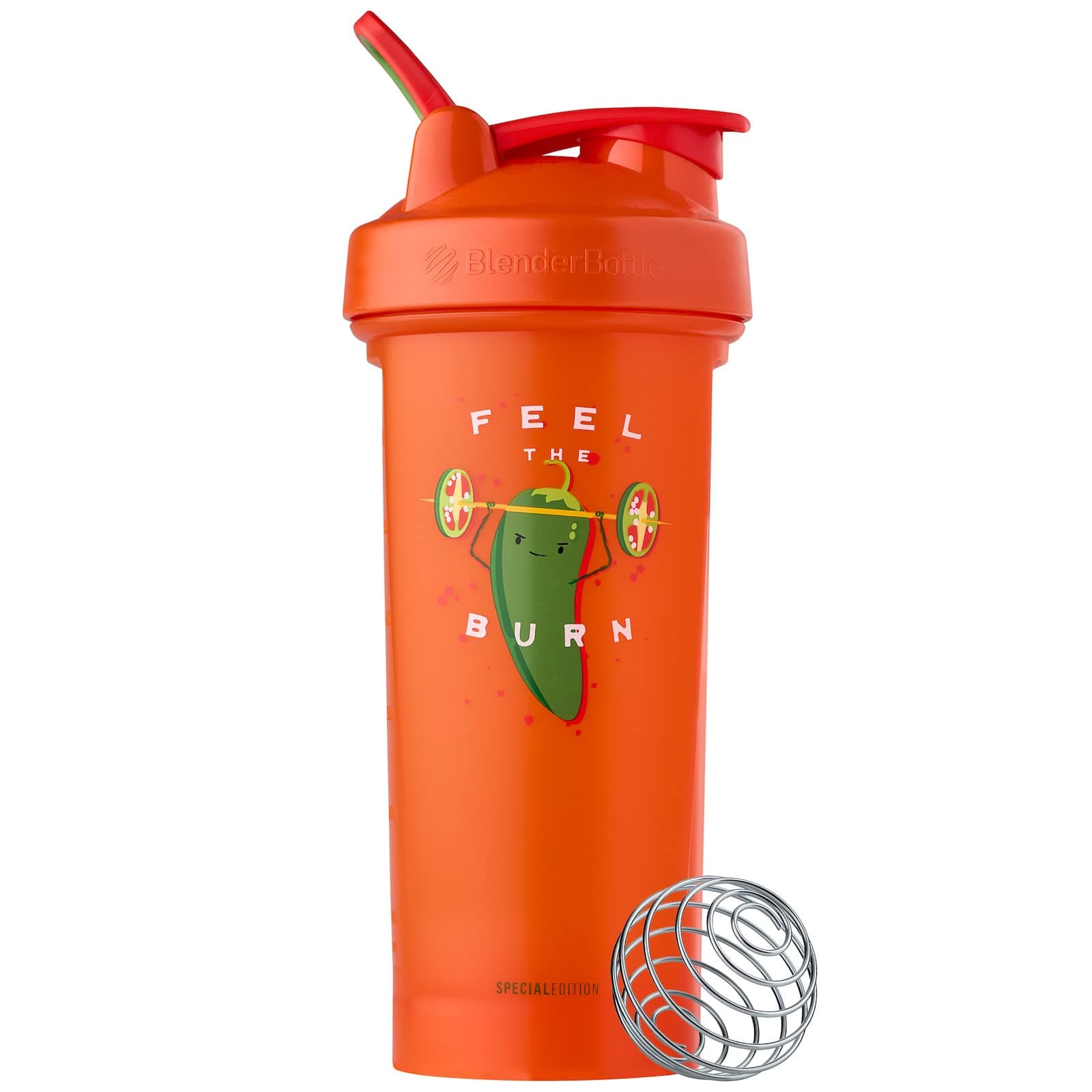BlenderBottle Just for Fun Classic V2 Shaker Bottle Perfect for Protein Shakes and Pre Workout, 28-Ounce, Feel the Burn