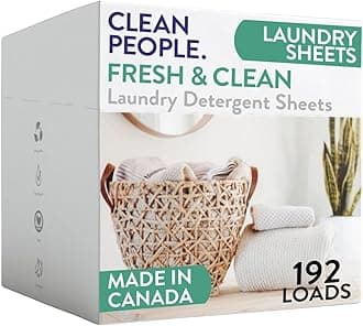 The Clean People Laundry Detergent Sheets - Laundry Soap - Ultra Concentrated, Recyclable Packaging, Stain Fighting - Fresh Scent, 192 Pack