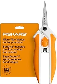Micro-Tip Spring Assisted Scissors, Precision Cutting Stainless Steel Blades, Comfort Handle, Cut Details in Fabric, Sewing Scissors and Arts and Crafts Tools