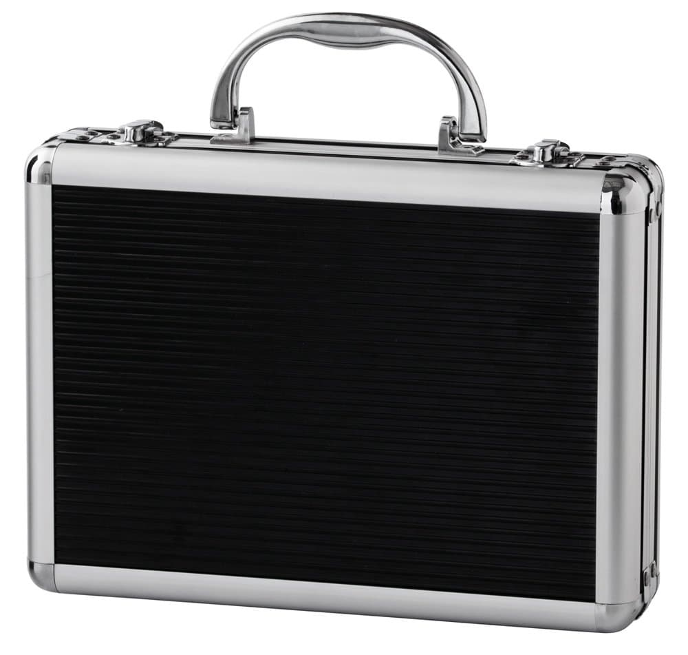 Aluminum Dart Case Holds 9 Steel Tip and Soft Tip Darts with Extra Space to Keep Flights in Shape, and Numerous Pockets and Tubes for Storage of Accessories,Black