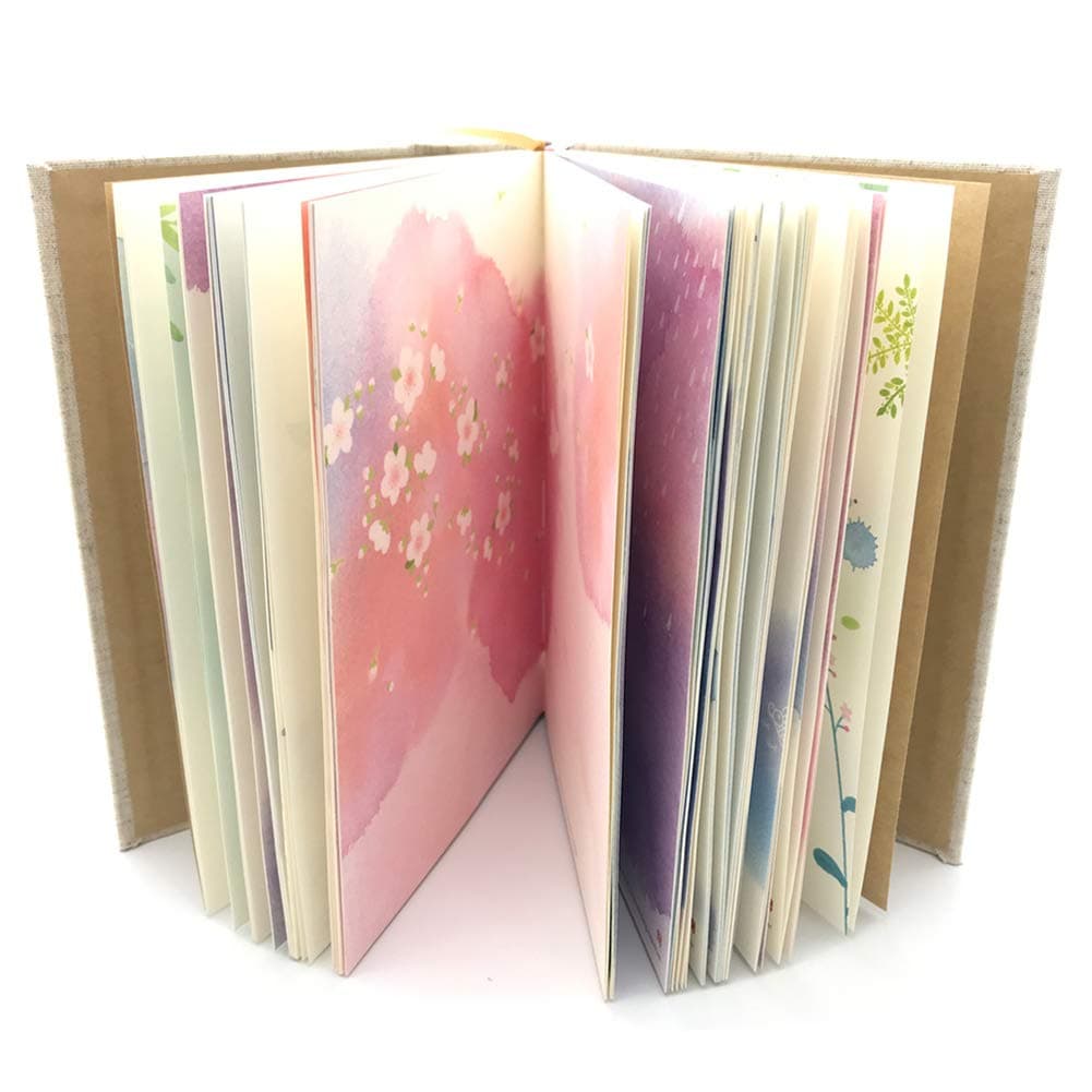 SIIXU Colorful Blank Notebook, Unruled Personal Diary Journals to Write in for Women, Hardcover Writing Notepad Gift, Unique Watercolor Design, 192 Pages, 2 Bookmarks, Unlined