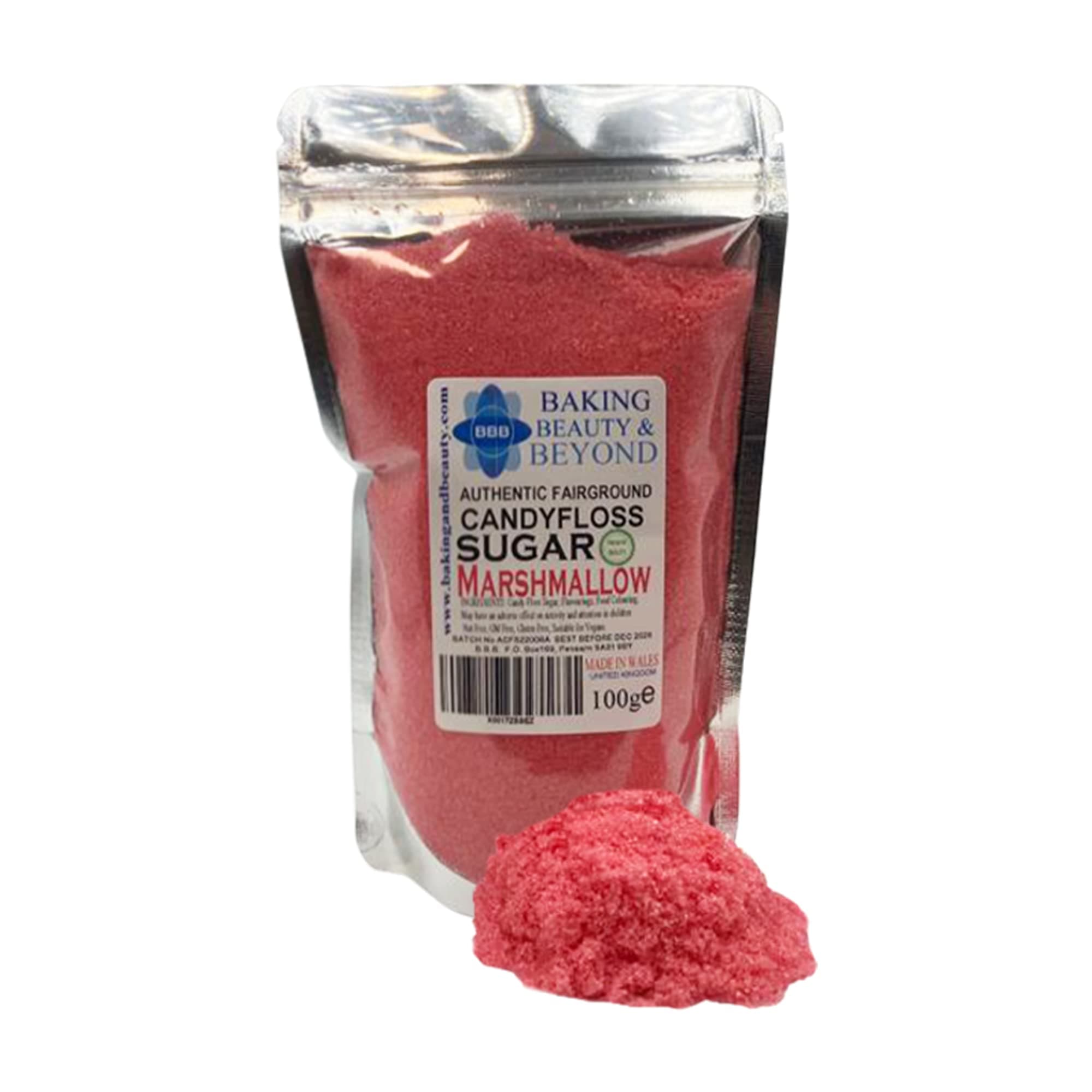 Baking Beauty and Beyond Premium Candy Floss Sugar 100g - Marshmallow Flavour