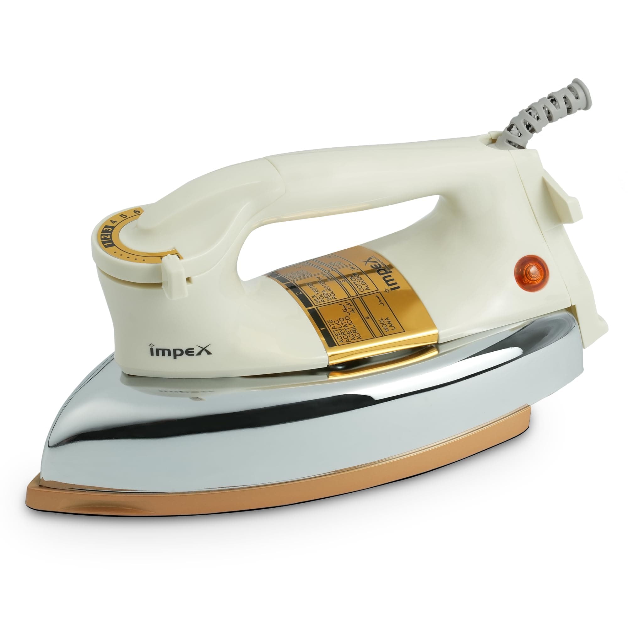 Impex IB 211 1200W Heavy Duty Dry Iron Box with Ceramic Coated Sole Plate Shockproof Plastic Body Automatic Thermostat